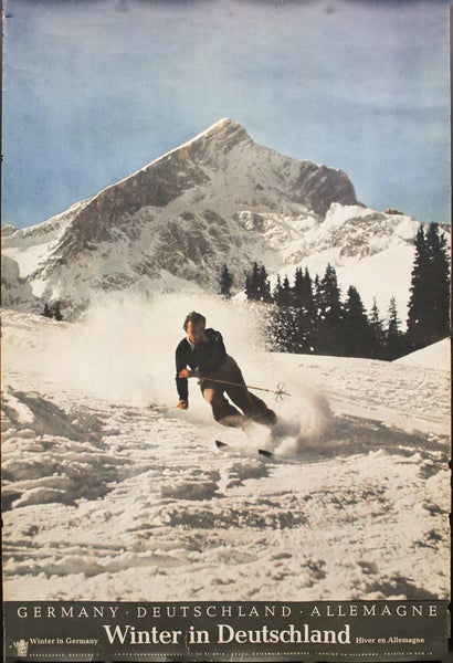 c.1960 Winter In Deutschland Germany German Travel Skiing Ski - Golden Age Posters