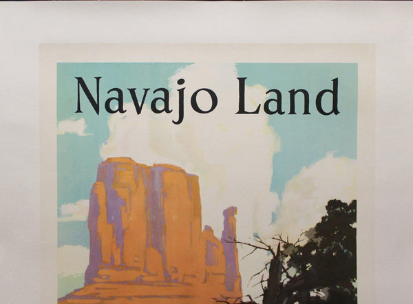 c.1950 Navajo Land Arizona New Mexico Santa Fe Railroad WIllard Elms - Golden Age Posters