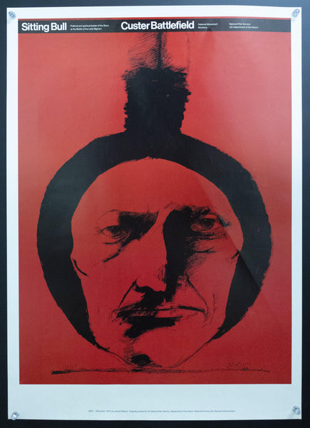 1979 Sitting Bull by Leonard Baskin Custer Battlefield National Park Service - Golden Age Posters