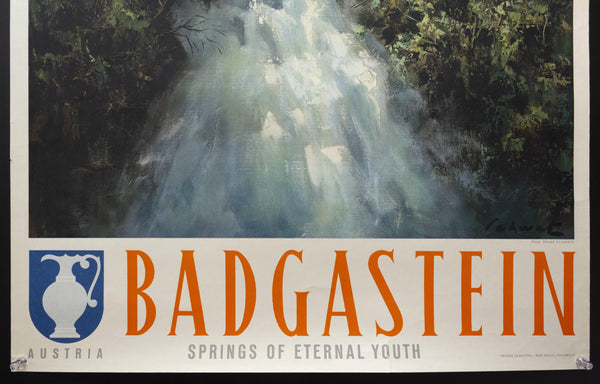 c.1954 Bad Gastein The Spa of Eternal Youth by Franz Schwetz Badgastein Austria - Golden Age Posters