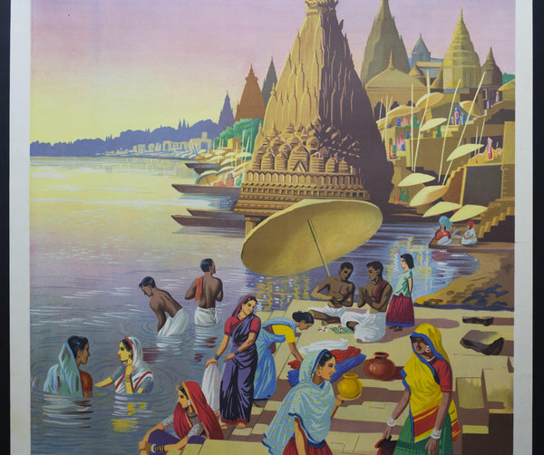 c.1955 See India – Banaras on the Ganges - Golden Age Posters