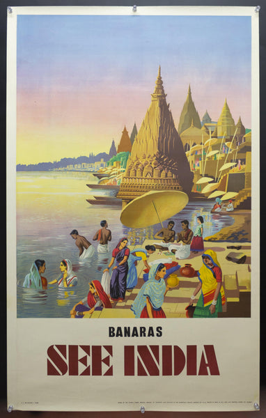 c.1955 See India – Banaras on the Ganges - Golden Age Posters