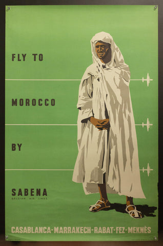 c.1955 Fly To Morocco By Sabena Belgian Air Lines <br> - Golden Age Posters