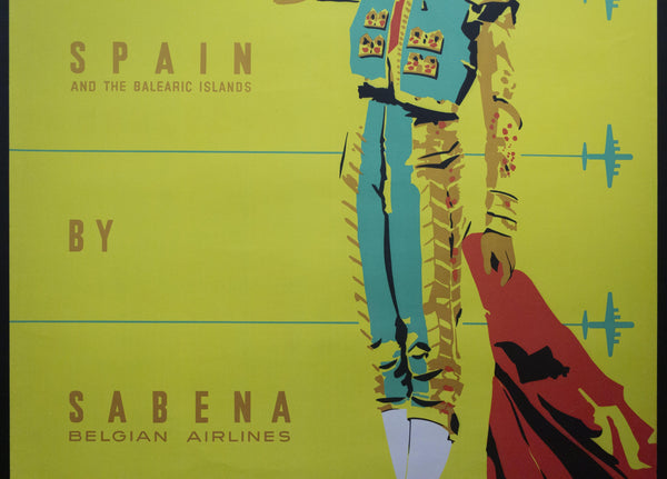 c.1955 To Spain And The Balearic Islands By Sabena Belgian Air Lines - Golden Age Posters