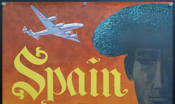 c.1955 TWA Spain David Klein Lockheed Constellation Matadors Trans World Airlines - Golden Age Posters