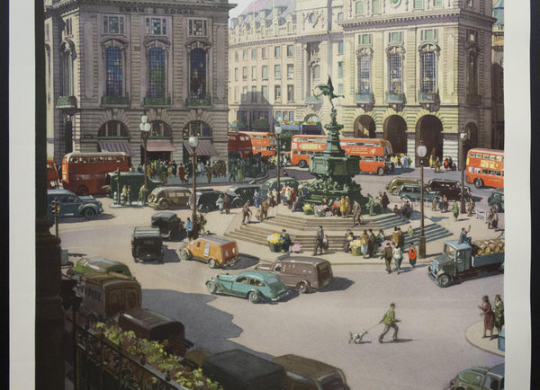 1954 London Piccadilly Circus by Leondard Squirrell British Travel and Holidays Association - Golden Age Posters