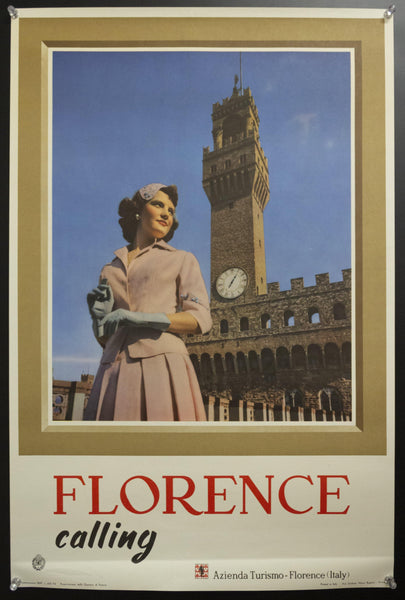 1954 Florence Calling Italy Azienda Turismo ENIT Italian Mid-Century Travel - Golden Age Posters