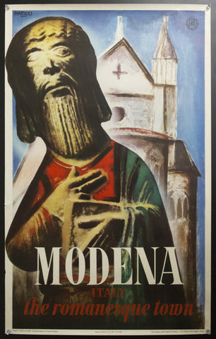 1947 Modena Italy The Romanesque Town by Carlo Mattioli ENIT Italian Travel - Golden Age Posters