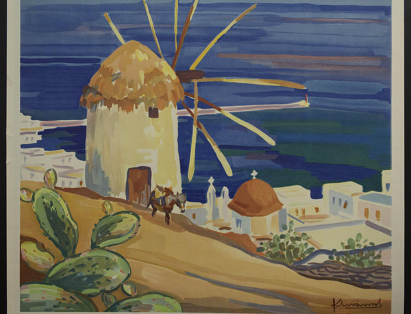 1949 Greece Island of Mykonos Greek Tourist Department Travel - Golden Age Posters