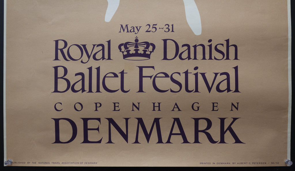 1953 Royal Danish Ballet Festival Vintage Poster Henry Thelander 