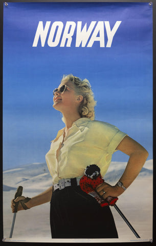 1954 Norway Ski Skiing Norwegian State Railways Travel Association - Golden Age Posters