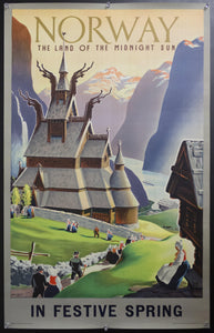 1955 Norway The Land Of The Midnight Sun In Festive Spring Ivar Gull - Golden Age Posters