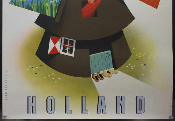 1954 Holland by Reyn Dirksen Mid-Century Ysel Press Netherlands - Golden Age Posters
