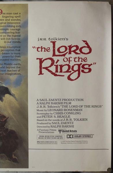 1978 The Lord Of The Rings Subway Animated Movie Poster J.R.R. Tolkien - Golden Age Posters