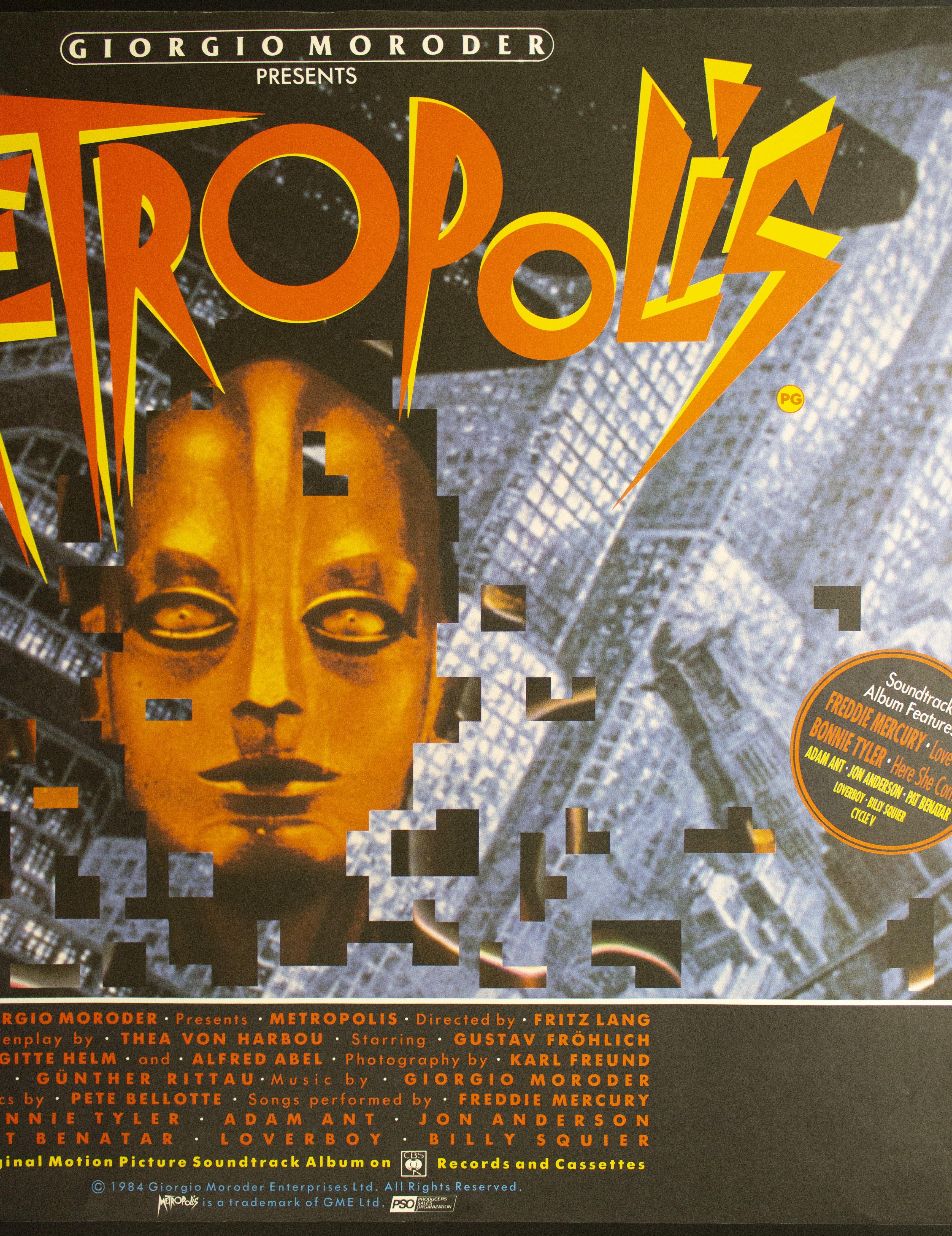c.1984 Giorgio Moroder Presents METROPOLIS British Quad Movie