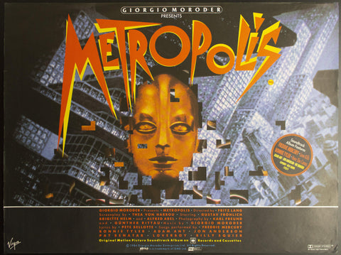 c.1984 Giorgio Moroder Presents METROPOLIS British Quad Movie Poster - Golden Age Posters