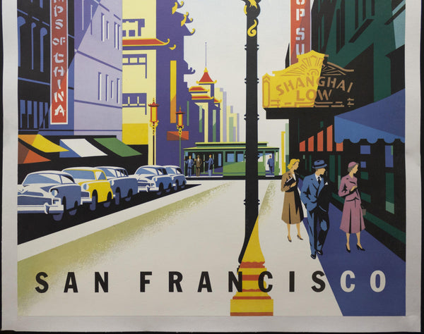 c.1950s United Air Lines San Francisco by Joseph Binder Chinatown - Golden Age Posters