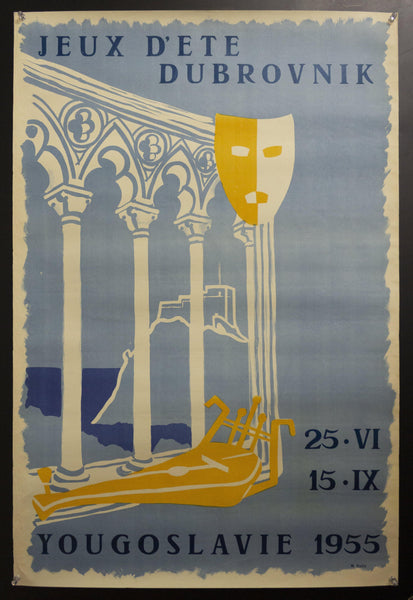 1955 Jeux d'ete Dubrovnik by M. Racic Summer Games Festival Yugoslavia - Golden Age Posters
