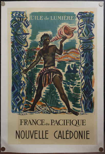 c.1950s Nouvelle Calédonie by Monique Cras New Caledonia South Pacific Travel - Golden Age Posters