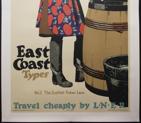 c.1931 East Coast Types No. 2 Scottish Fisher Lass Travel Cheaply by LNER Frank Newbould - Golden Age Posters