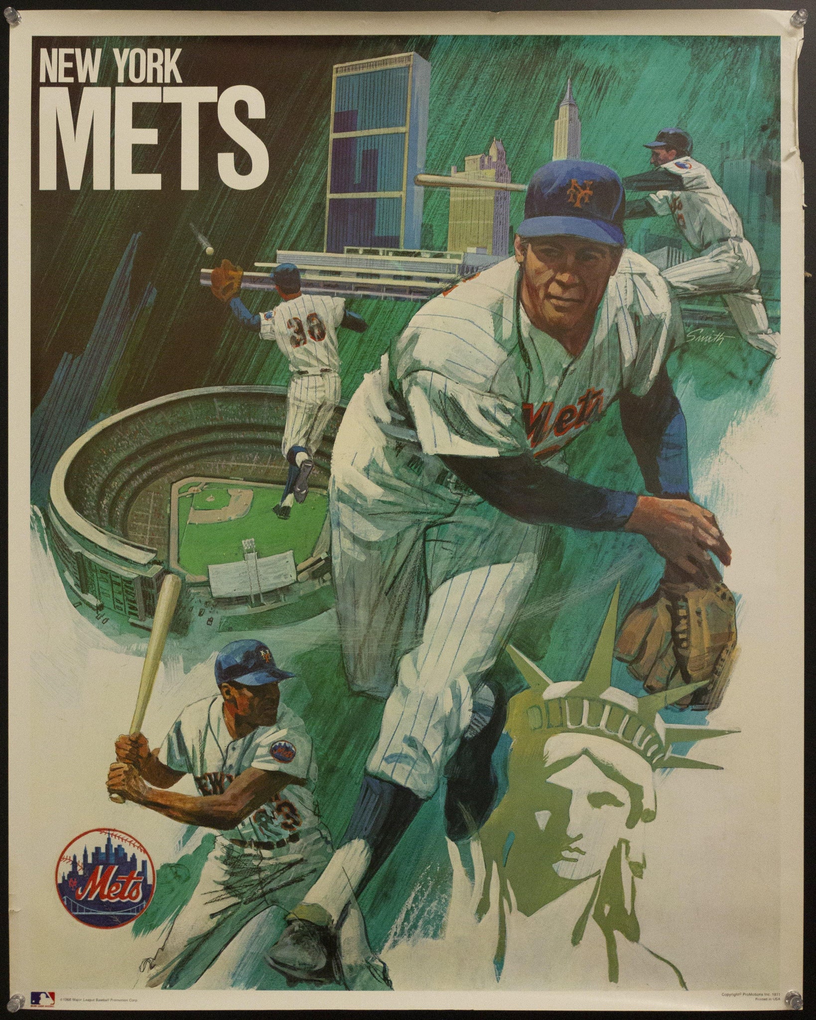 1971 New York Mets by Smith Major League Baseball MLB 1968 - Golden Age Posters