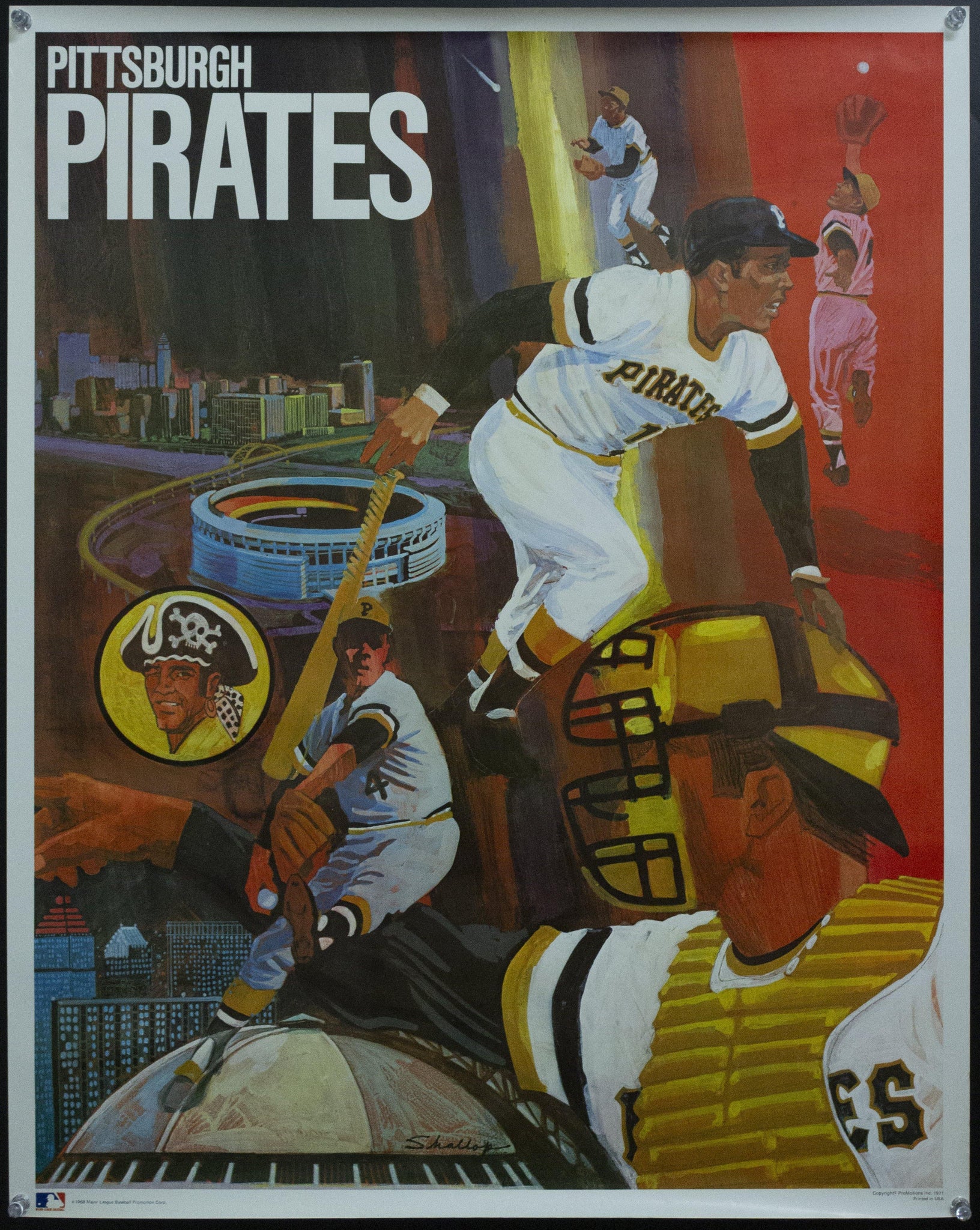 1971 Pittsburgh Pirates Major League Baseball MLB Shallop 1968 Vintage Poster - Golden Age Posters