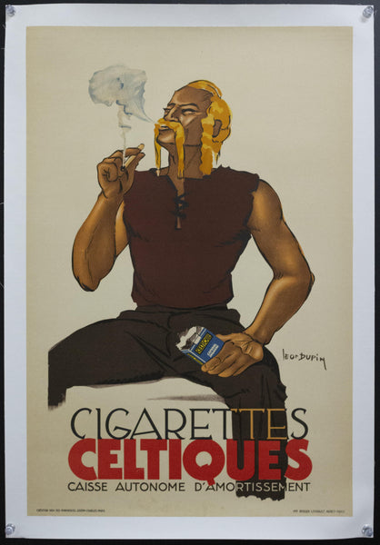 1934 Cigarettes Celtiques by Leon Dupin French Tobacco Advertising - Golden Age Posters