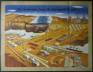 1956 American Petroleum Institute Petroleum From The Ground To You Musacchia - Golden Age Posters