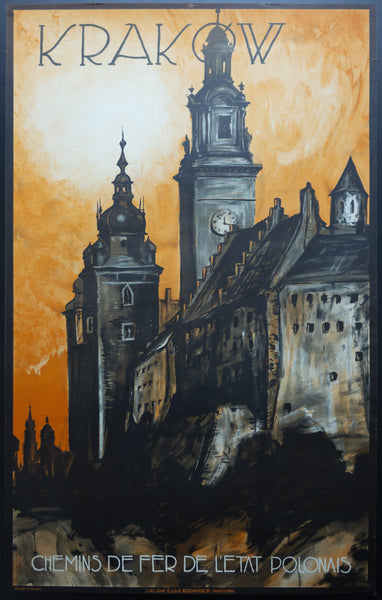 c.1925 Krakow Poland by Stefan Norblin Polish Travel - Golden Age Posters