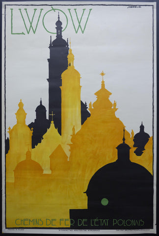 c.1925 Lwow Poland by Stefan Norblin Polish Travel Lviv Ukraine - Golden Age Posters