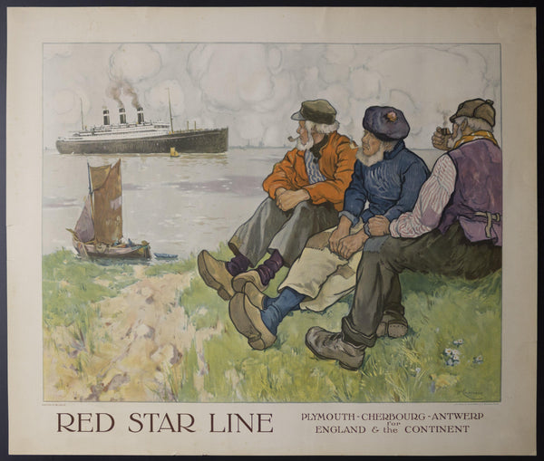 c.1925 Red Star Line For England & The Continent Henri Cassiers - Golden Age Posters