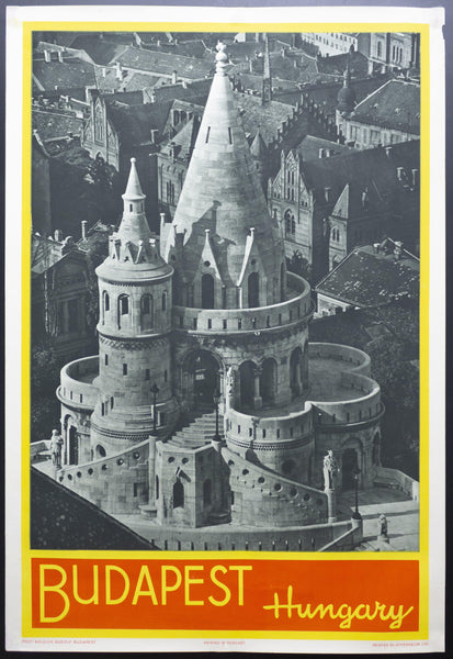 c.1930s Budapest Hungary Fisherman’s Bastion by Balogh Rudolf Athenaeum - Golden Age Posters