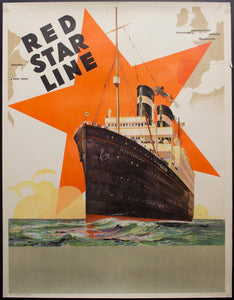 c.1935 Red Star Line SS Westernland Transatlantic Ocean Liner