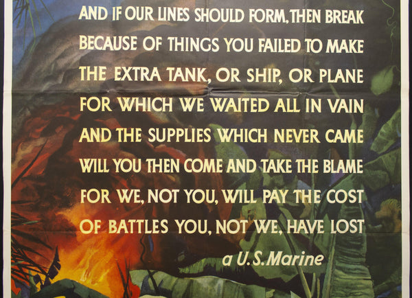 c.1943 If Our Lines Should Form C.C. Beall WWII Marines Navy Department - Golden Age Posters