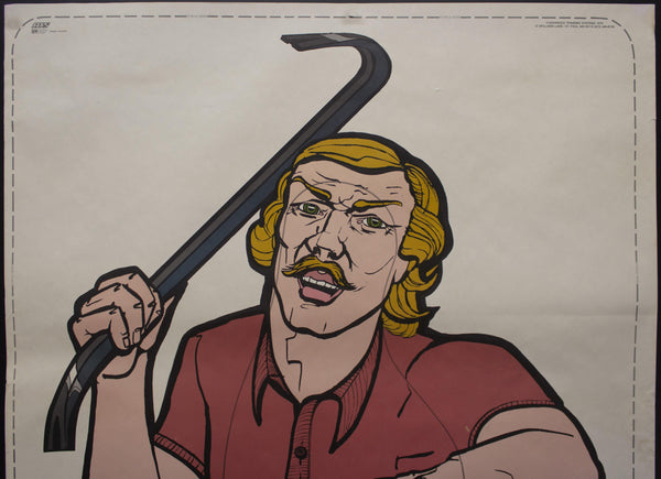 1974 ATS Quik Slip Human Figure Police Target Poster Criminal Maniac with Crowbar - Golden Age Posters