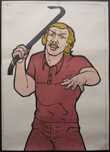1974 ATS Quik Slip Human Figure Police Target Poster Criminal Maniac with Crowbar - Golden Age Posters