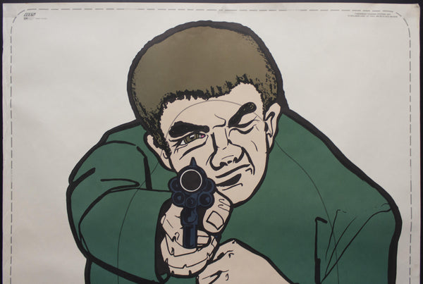 1974 ATS Quik Slip Human Figure Police Target Poster Green Man Bad Guy with Gun - Golden Age Posters