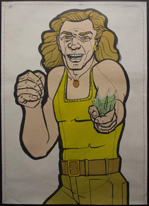 1974 ATS Quik Slip Human Figure Police Target Poster Broken Bottle Maniac Bad Guy - Golden Age Posters