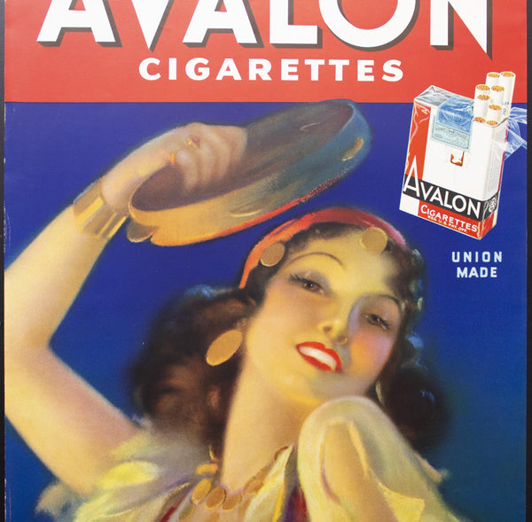 c.1940 Avalon Cigarettes Tobacco Advertising Paper Sign Poster Gypsy Dancer - Golden Age Posters