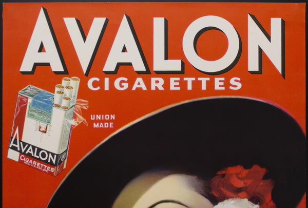 c.1940 Avalon Cigarettes Tobacco Advertising Paper Sign Poster Spanish Lady - Golden Age Posters