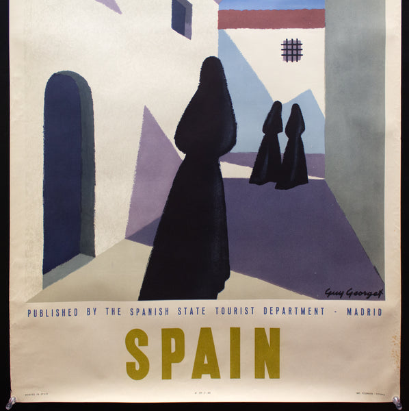 c.1951 Spain Spanish State Tourist Department Guy Georget Nuns Mid-Century