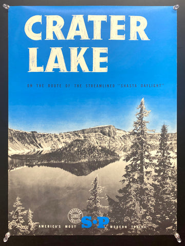 c.1950 Crater Lake via Streamlined Shasta Daylight Southern Pacific
