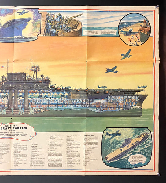 1944 The Modern Aircraft Carrier by Jim Ray A Detailed Cross-Section