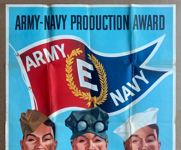 c.1943 Army Navy Production Award Lets Keep Our E More Production Victory Brotman
