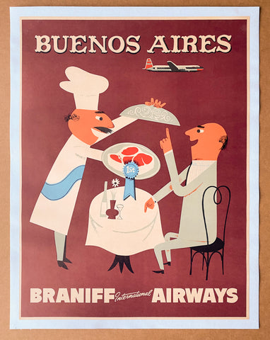 c.1950s Braniff International Airways Buenos Aires Argentina Travel