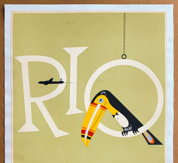 c.1950s RIO Braniff International Airways Toucan Rio de Janeiro Brazil Travel