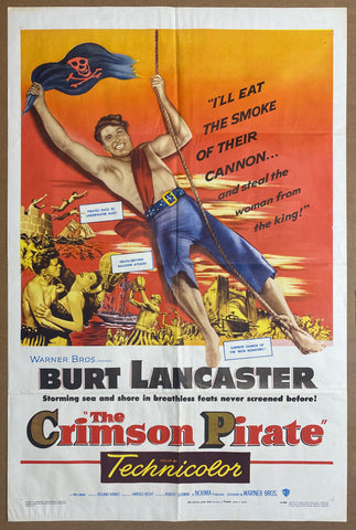 1952 The Crimson Pirate Movie One Sheet Burt Lancaster Swashbuckler