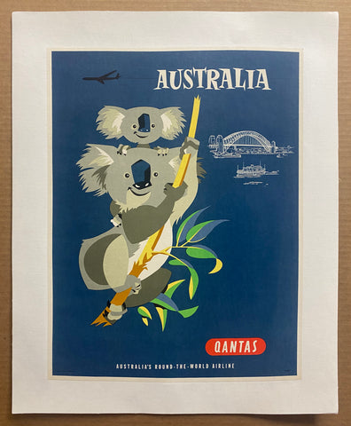 c.1950s Australia Qantas Airline Koalas Harry Rogers