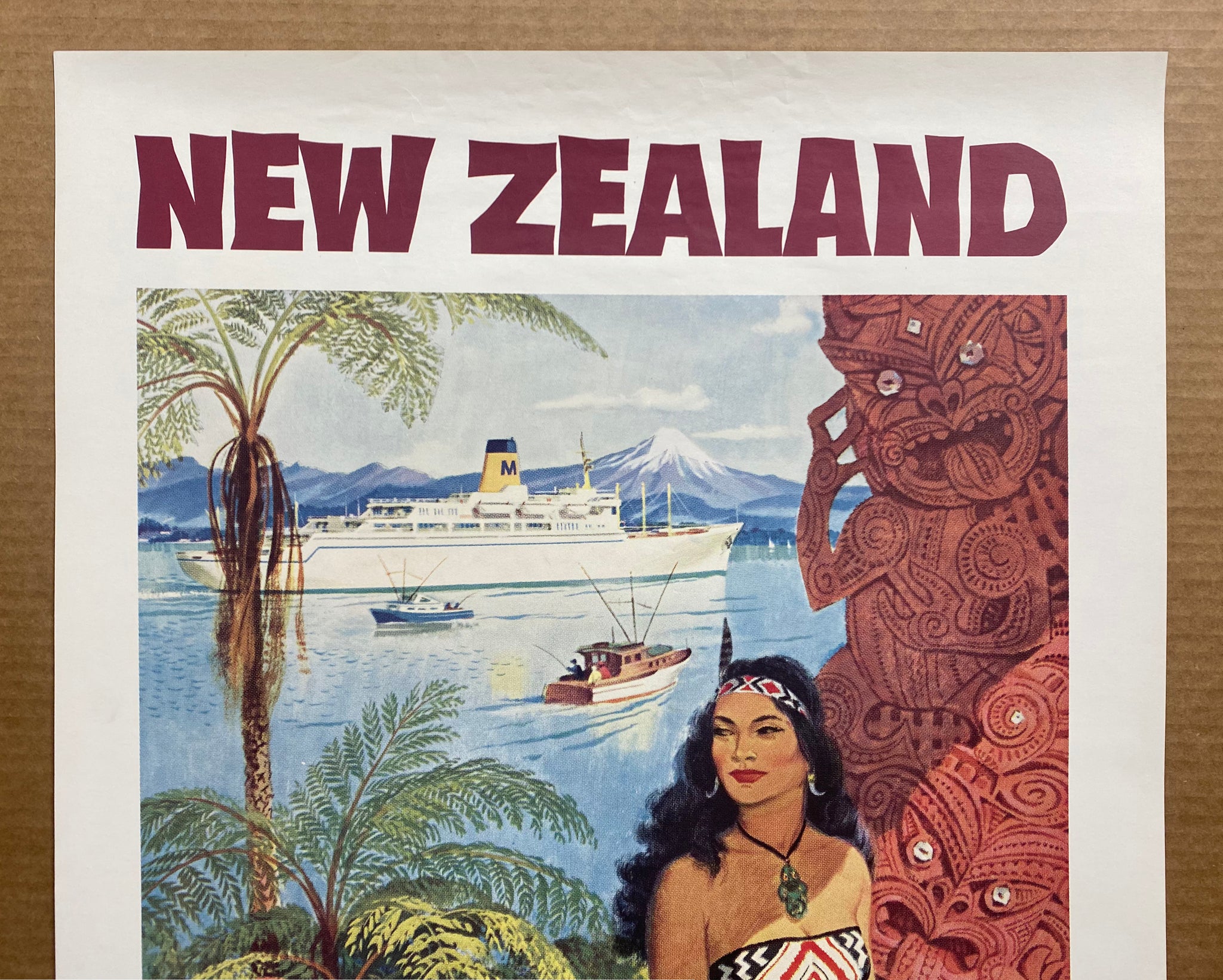 1950s New Zealand Sail Matson SS Mariposa Monterey Poster