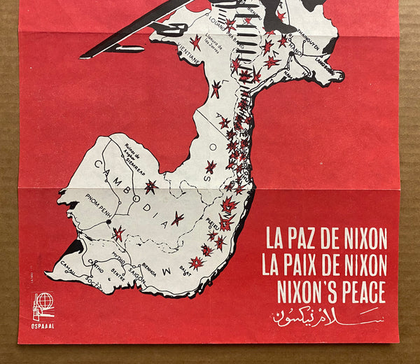 1972 Nixon's Peace Anti Vietnam War by Lazaro Abreu Cuban OSPAAAL